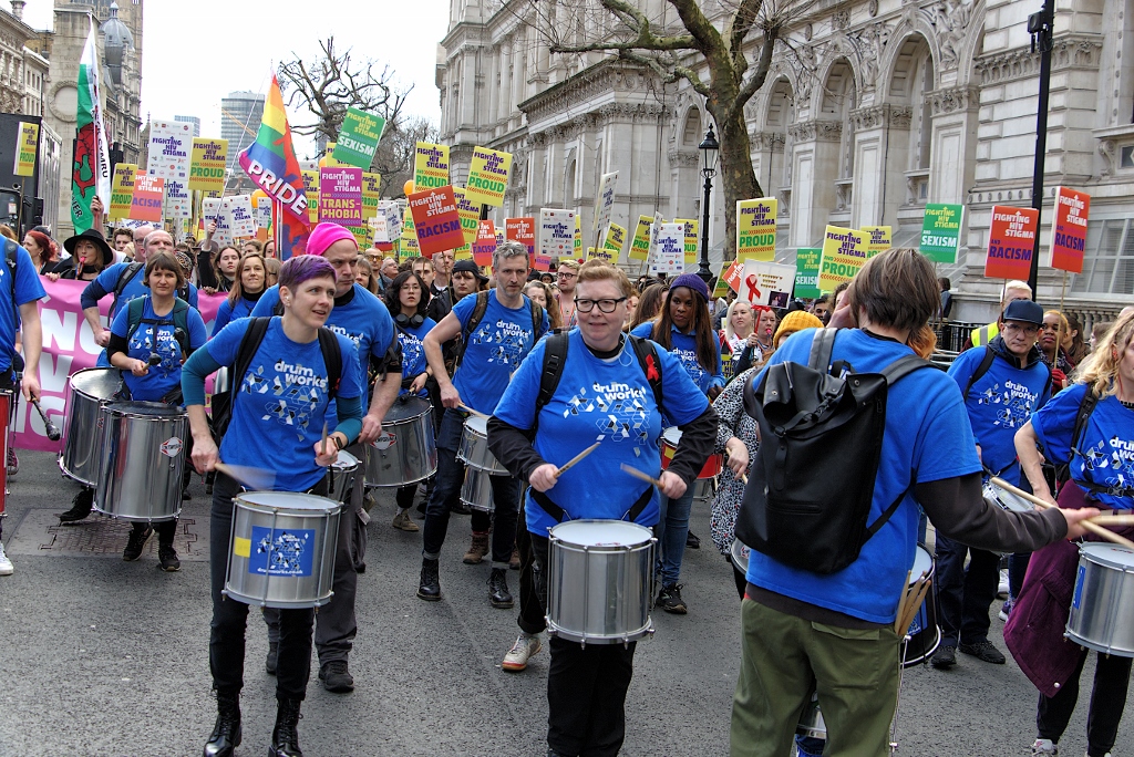 FurnerStephen's tweet photo. The 2023 Fighting HIV Stigma march heading up Whitehall to Trafalgar Square.

#hivstigma #hiv #hivawareness #hivpositive #hivprevention #wellbeing #mentalhealth #stigma
#hivstigma @britishhivassoc @bashh_uk @thtorguk @nationalaidstrust #fightinghivstigma #fighthivstigma https://t.co/vPunJyedp9