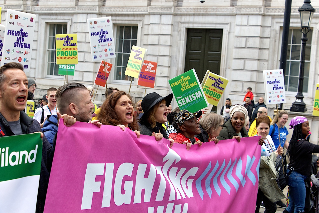 FurnerStephen's tweet photo. The 2023 Fighting HIV Stigma march heading up Whitehall to Trafalgar Square.

#hivstigma #hiv #hivawareness #hivpositive #hivprevention #wellbeing #mentalhealth #stigma
#hivstigma @britishhivassoc @bashh_uk @thtorguk @nationalaidstrust #fightinghivstigma #fighthivstigma https://t.co/vPunJyedp9