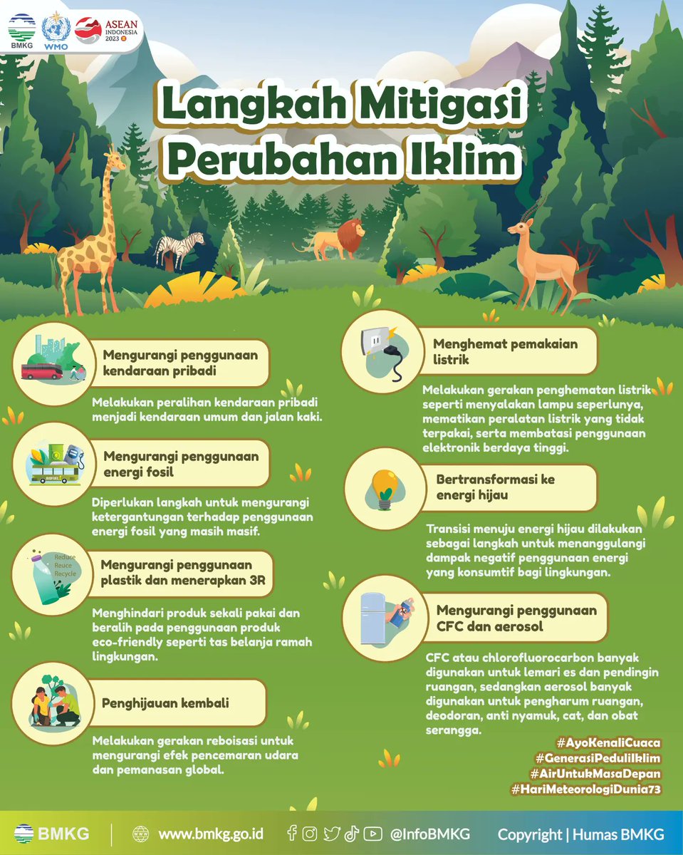 adhiraf_xd's tweet photo. 9. BMKG mengajak masyarakat untuk berkontribusi dalam mengurangi 
dampak perubahan iklim. #SobatBMKG bisa memulai dari tidak membuang 
sampah sembarangan, menerapkan 3R, dan menanam pohon.

#AyoKenaliCuaca
#GenerasiPeduliIklim
#AirUntukMasaDepan
#HariMeteorologiDunia73 https://t.co/DsPfBHffMq