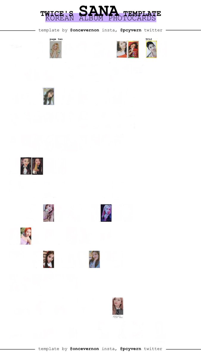 m_by_sn's tweet photo. **NOT MY PHOTOS**
WTB!!
Looking for any of these Sana PC’s that aren’t crossed off!!
Message or comment what you have!!
US Only please!
Venmo/CashApp/AppleCash

@TWICE_trades @pctradeusa 

#photocardtrades #pctrades #twicephotocards #kpopphotocards #TWICE    #twicesana https://t.co/3Rq9YwZ7Fz
