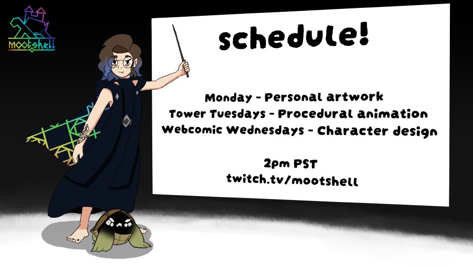 mootshell's tweet image. schedule for this week 🥰