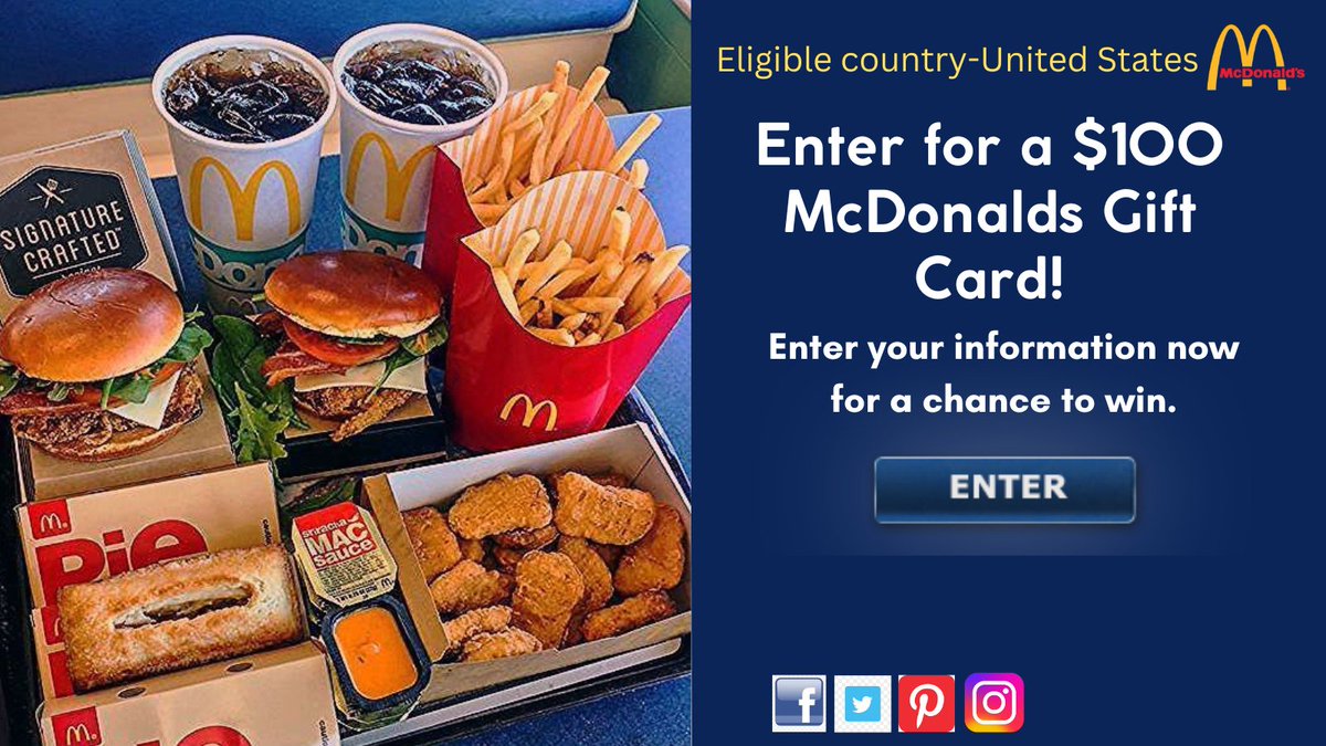 najmulhasan077's tweet photo. 🇺🇸Enter for a $100 McDonalds Gift Card!👇
Enter Here>https://t.co/J784WvfLu5

#McDonaldstwt #giftcards #free #USA https://t.co/XCQmRWUXFd