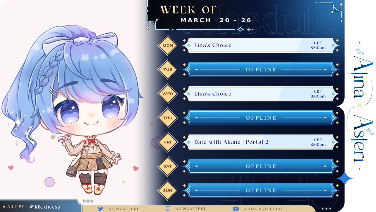 AlinaAsteri's tweet photo. Going on a date with @/AkaneVirtual this week! 
Watch us hold hands in Portal 2💙

General/Live: #AsteriLIVE
Art: #Asterillust
NSFW: #Assteri https://t.co/kMTpoLna7e