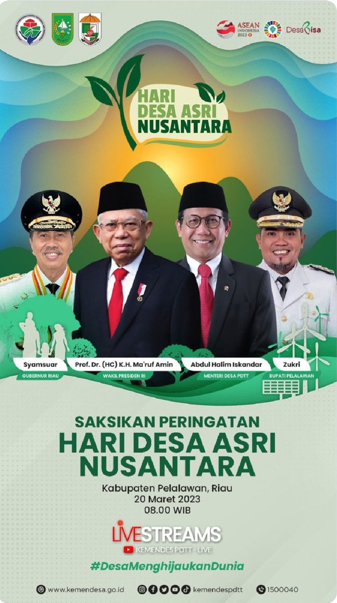 Ayo hadir ...
#HariDesaAsriNusantara
<a href="/jokowi/">Joko Widodo</a> 
<a href="/halimiskandarnu/">ABDUL HALIM ISKANDAR</a> 
@kemendespdtt 
<a href="/malik_haramain/">malikharamain</a>
<a href="/taufikmadjid71/">IG : taufik.madjid</a>
@yusradaridesa 
<a href="/azzameldzikrie/">#SantriIndonesia</a> 
<a href="/tppkemendes/">TPP KEMENDES</a>