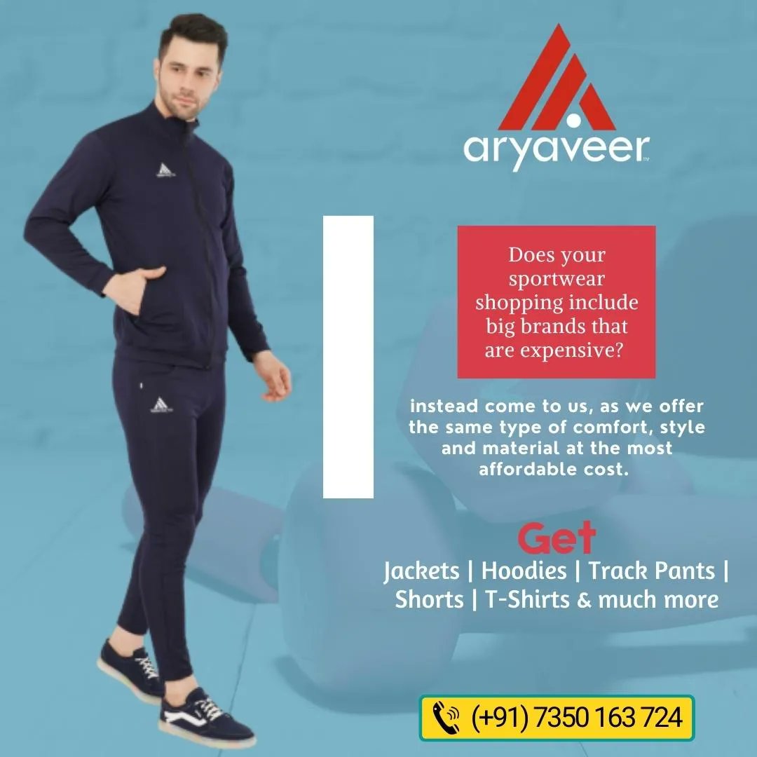 Aryavee_'s tweet image. Aryaveer has been the top choice for any athlete, trainer or workout buddy with a material like 4 Way Lycra, which allows you to workout freely and comes in the most comfortable and affordable style. 

Call (+91) 7350163724 

#aryaveer #sportwear #sportcollection #mensportwear