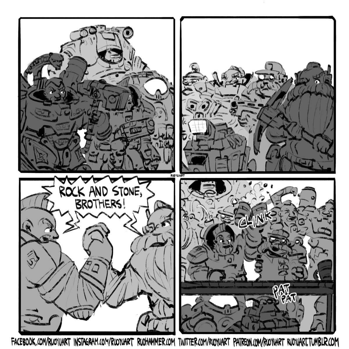 Last week's comic: ROCK AND STONE!

Please, if you want to support me to keep making content like this, consider supporting my Patreon at patreon.com/ruoyuart!
#warhammer #warhammer40k #warhammer40000 #WarhammerArt #WarhammerCommunity #wh40k #40k #40kart #40kmemes