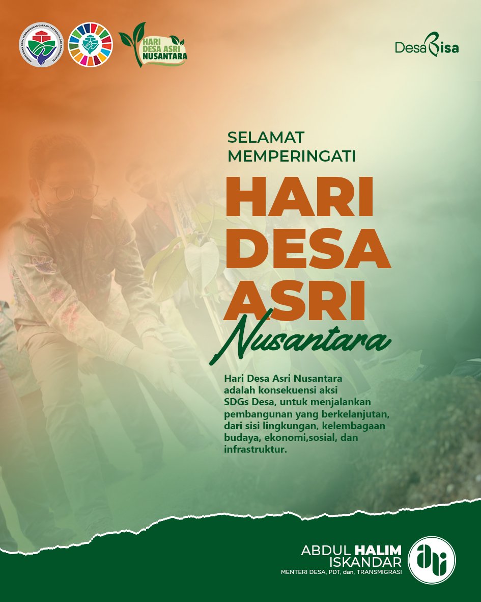 halimiskandarnu's tweet photo. Hari Desa Asri Nusantara adalah konsekuensi aksi SDGs Desa, untuk menjalankan pembangunan yang berkelanjutan, dari sisi lingkungan, kelembagaan, budaya, ekonomi, sosial, dan infrastruktur.

#HariDesaAsriNusantara https://t.co/6cnWBw3FKY