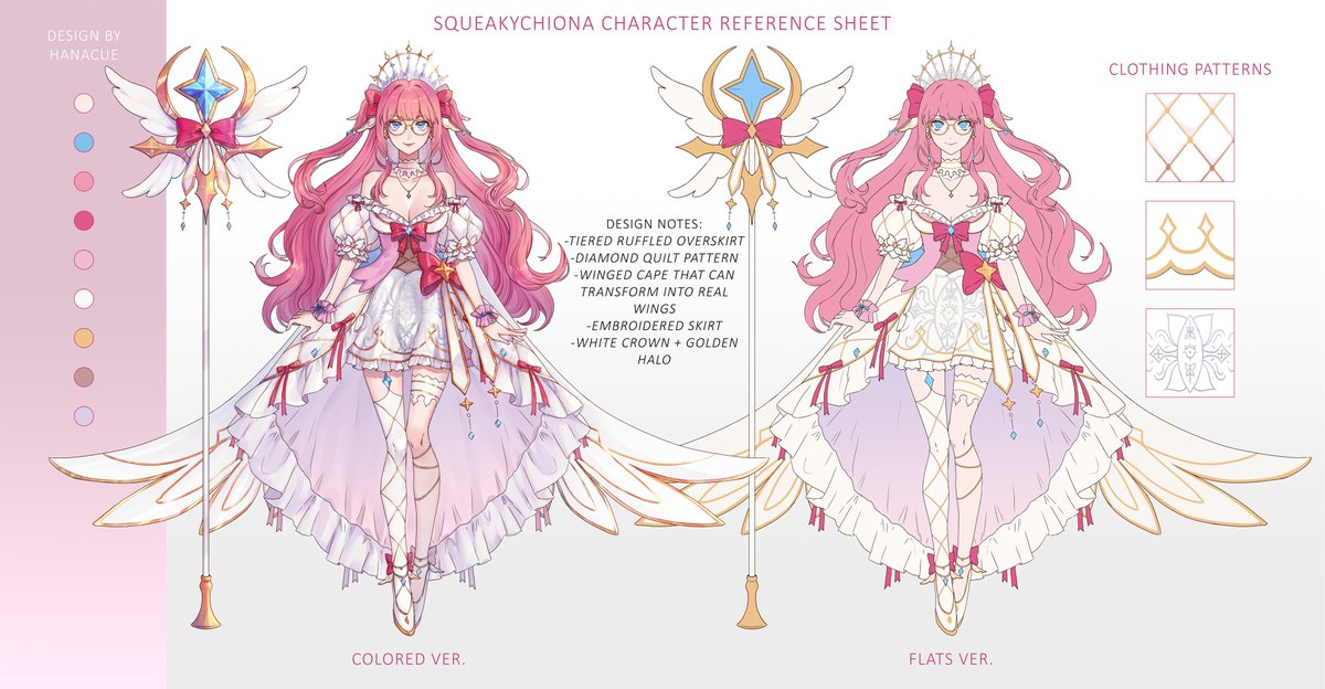 Squeakychiona's tweet image. Excited to announce the design of my upcoming model for my Pink Prism Princess form~! It&apos;s a big project for 2024, I hope you all look forward to it!

Design by the amazing @hanacues 
Thank you so much for working with me and I can&apos;t wait~!

#VTuberEN #VTuberUprising #Vtuber