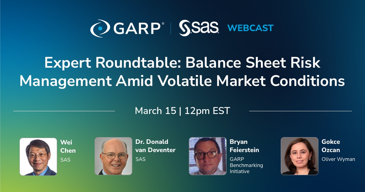 Join us at the webcast 'Balance Sheet Risk Management Amid Volatile Market Conditions' and hear the discussion with experts on the value of integrated balance sheet risk management. 2.sas.com/60113A7bW
#riskmanagement #liquidityrisk #alm
