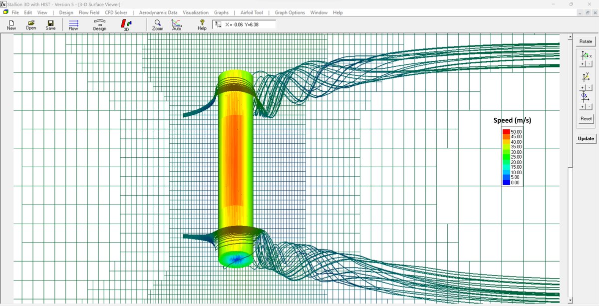 pat_hanley's tweet photo. Spinning (10 Hz) cylinder (1 m dia., span 6 m) moving at (20 m/s) in ground effect (1 m). #Aerodynamic & #CAD via #Stallion3D. Learn more > https://t.co/AzXVDKspNw
#wingingroundeffect #Ekranoplan #computationalfluiddynamics https://t.co/zvEwZfhy45