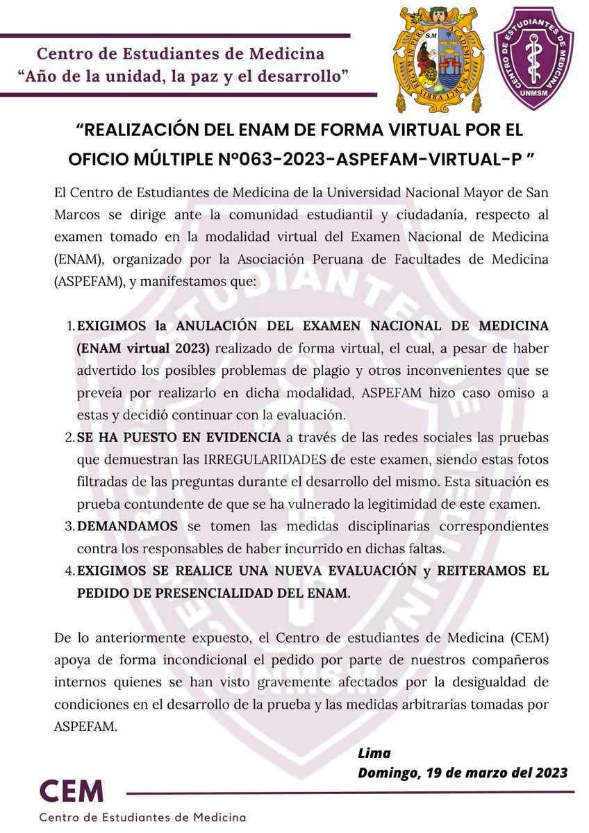 cem_unmsm's tweet photo. #ENAM2023
#ENAMVIRTUAL https://t.co/M2ZDFdaGSP