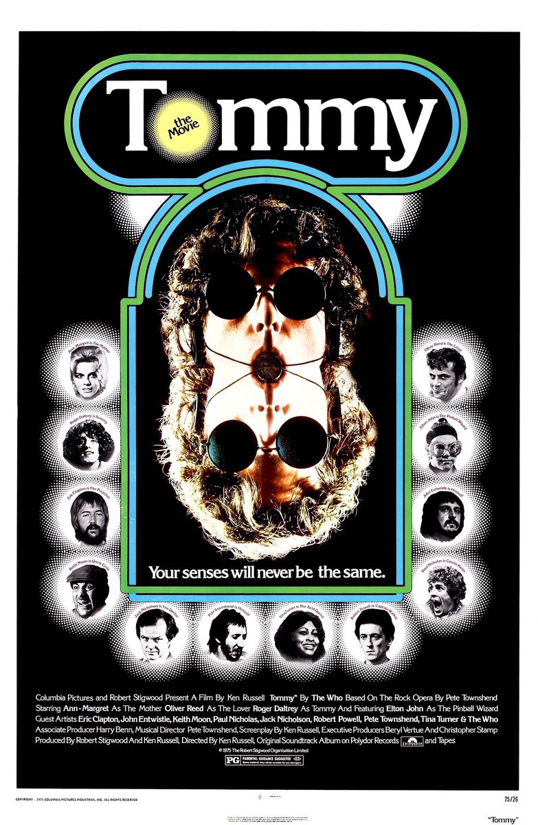 🎬MOVIE HISTORY: 48 years ago today, March 19, 1975, the movie ‘Tommy’ debuted in US theaters!

#TheWho #AnnMargret #OliverReed #RogerDaltrey #EltonJohn #TinaTurner #EricClapton #KeithMoon #PaulNicholas #JackNicholson #RobertPowell #PeteTownsend #JohnEntwistle #ArthurBrown