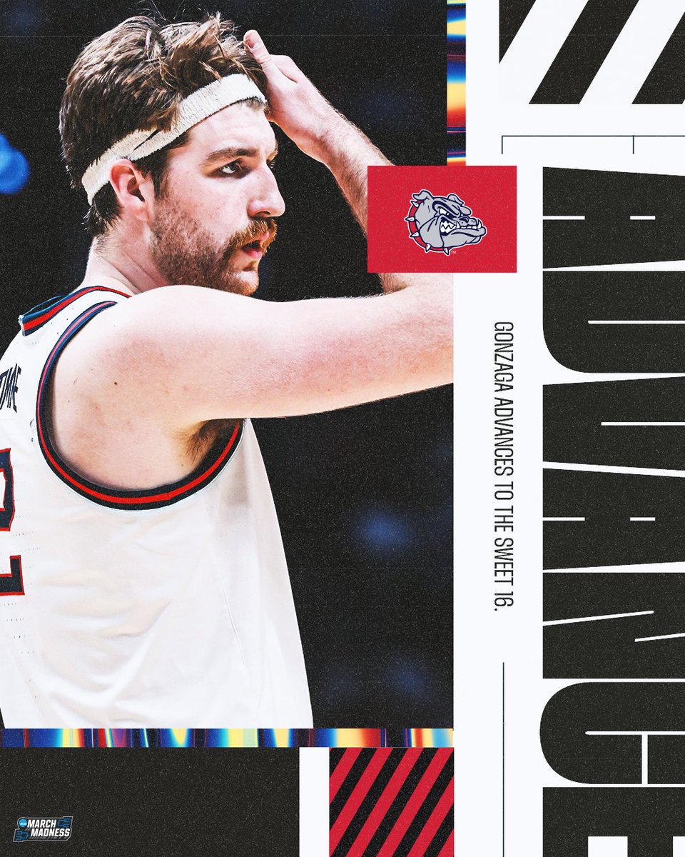 MarchMadnessMBB's tweet photo. (3) GONZAGA IS ON TO THE SWEET 16 🔥

The Bulldogs are heading to the Sweet 16 for the 8th straight year after defeating (6) TCU 84-81! #MarchMadness https://t.co/axhLwaT6an