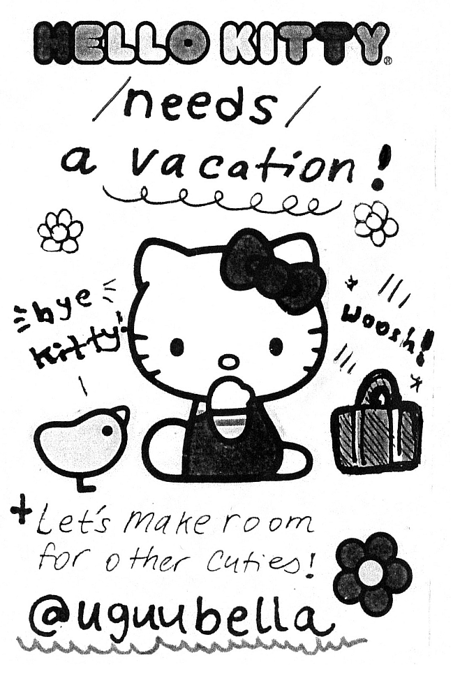 uguu_bella's tweet photo. Uguu HOT TAKE: Hello Kitty Needs a Vacation!!!
#minizinemarch https://t.co/Q3Gm1pIeer