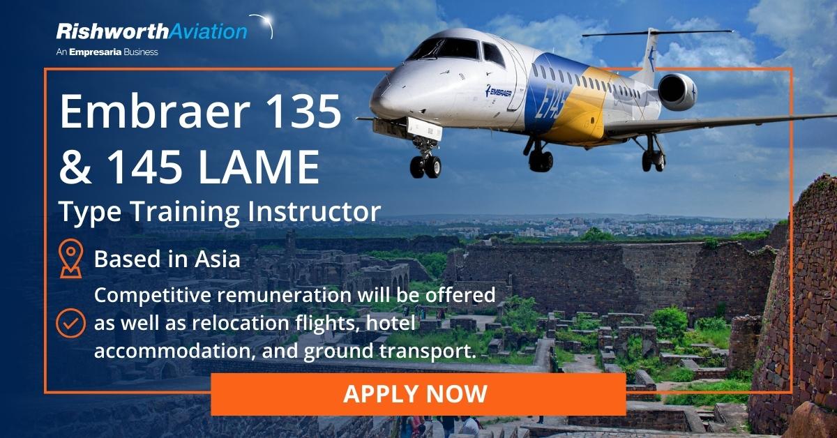 RishworthAV's tweet photo. We are looking for an experienced AME Instructor to deliver a B1/B2 type training course to EMB135/145 engineers in Asia. APPLY NOW>> https://t.co/lrp0ZVjOer  

#aviation #aviationcareer #aviationengineer #aircraftmaintenance #aircraftmechanic #avgeek #engineers #embraer #jobs https://t.co/4wmOtywqj1