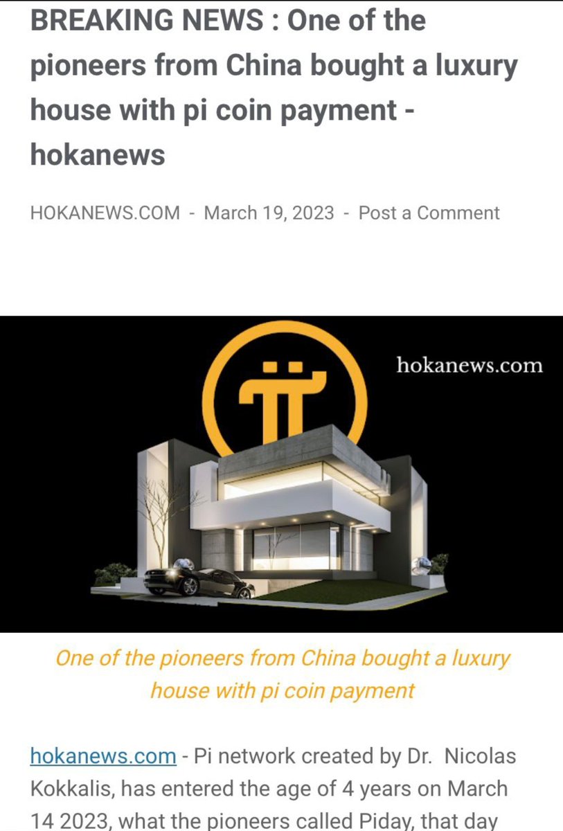 IslamiRobizul's tweet photo. #Pioneers The good news from the pi network is getting more and more surprising every day. 
One of the pioneers from China bought a luxury house with pi coin payment.

Read more: https://t.co/jqjPFviLMf https://t.co/ZB23clNVU8