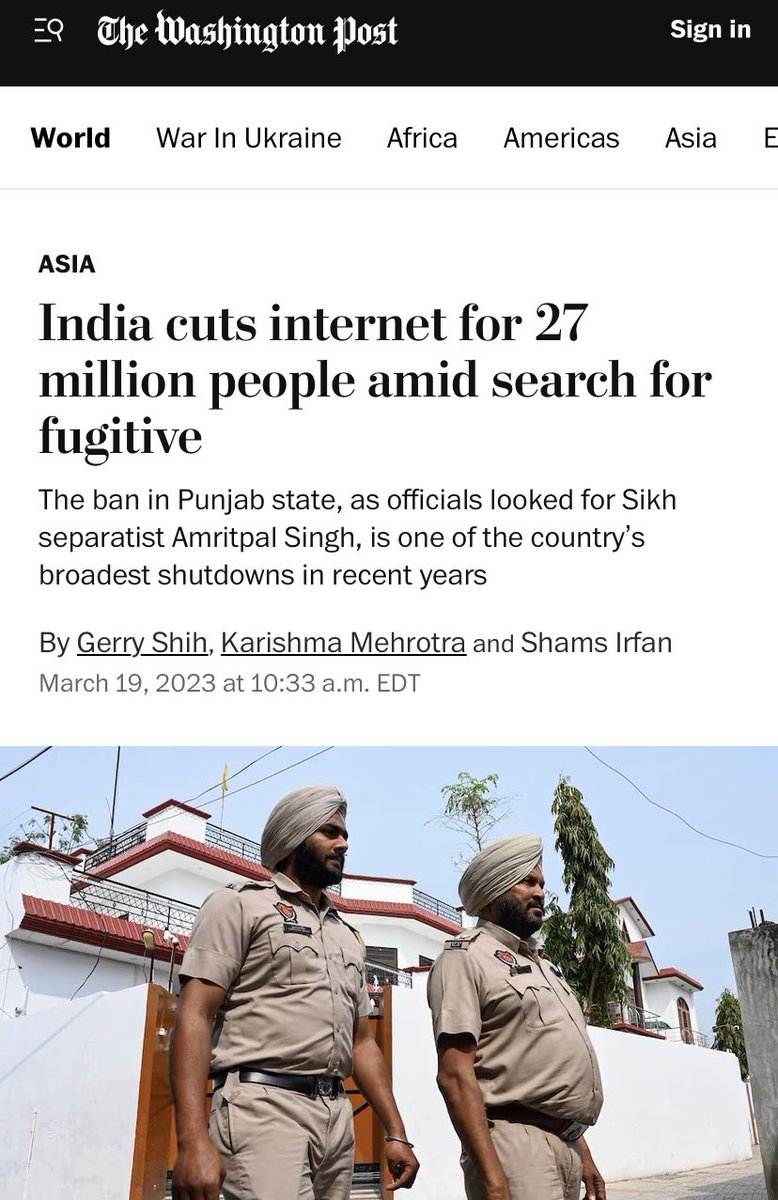 aruntwtz's tweet photo. In 2016, the @UNHumanRights released a non-binding resolution condemning intentional disruption of #internet_access by governments also its a human rights violation. India is habitual offender of human rights. What they did in #Kashmir, doing the same in #Punjab @antonioguterres https://t.co/OPQhitg2DK