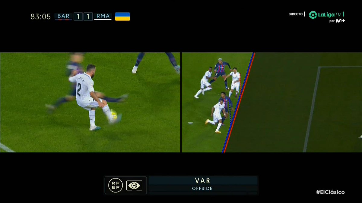 Carambola2002's tweet image. Dice Gerard en #DeportePlus que ¿como podemos dudar del fuera de juego del VAR?

1- gol anulado a mariano en geetafe. No había fuera de juego.
2- gol anulado al madrid en getafe. Se manipulo la pierna de odriozola.
3- gol anulado a bale en el camp nou. Solo hay que ver la imagen