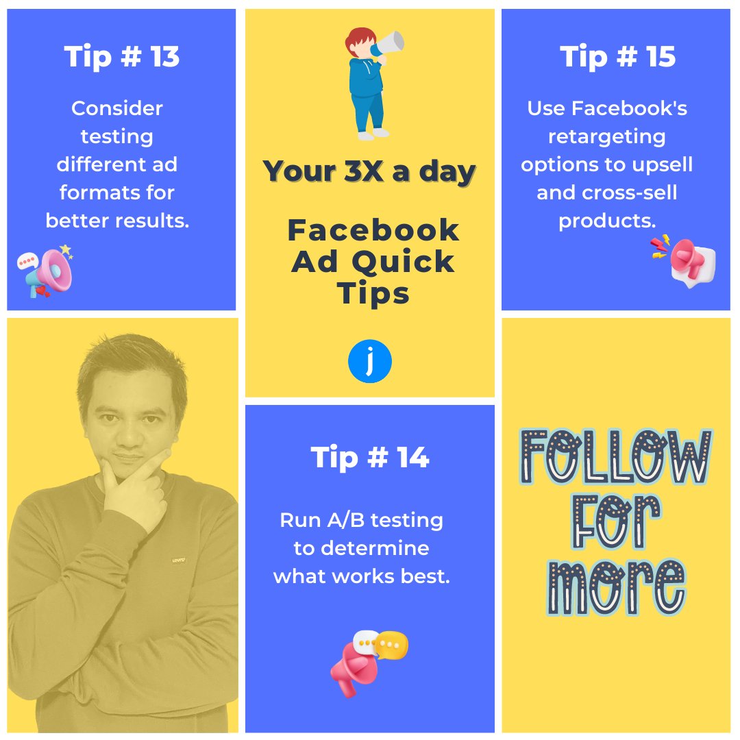 jamesliwan's tweet photo. Your 3X 𝐅𝐚𝐜𝐞𝐛𝐨𝐨𝐤 𝐀𝐝 𝐐𝐮𝐢𝐜𝐤 𝐓𝐢𝐩𝐬 of the Day!

𝐅𝐨𝐥𝐥𝐨𝐰 𝐟𝐨𝐫 𝐦𝐨𝐫𝐞! 

#facebookstrategy #facebooksads #ofwbusiness #pinoybusiness #NegosyongPinoy https://t.co/KVycXC18jy