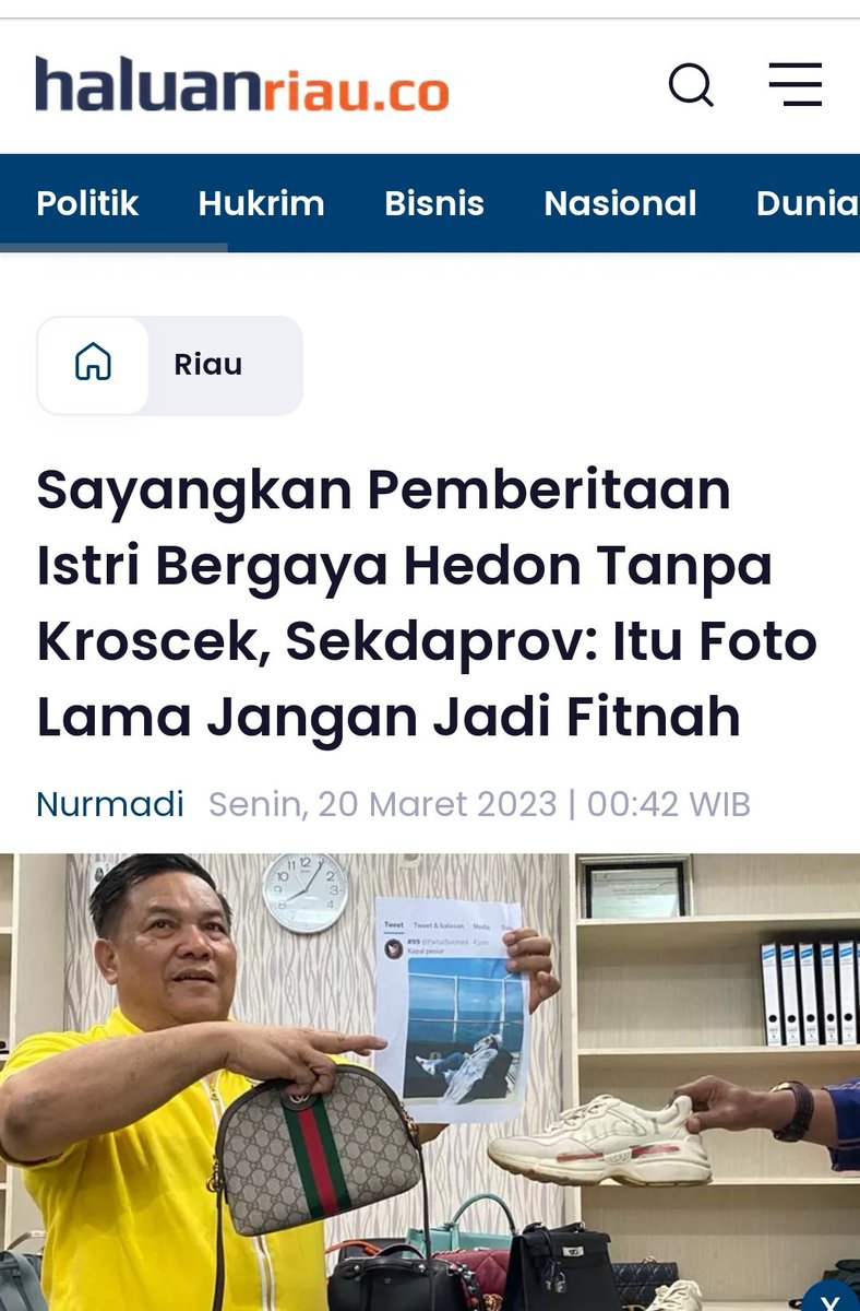 PartaiSocmed's tweet photo. Hallo mas Nurmadi wartawan HarianHaluan Riau, kami tahu Anda difasilitasi oleh Sekda Riau utk muat berita2 yg memihak. Bagaimana healing2nya di Malaysia kemarin, enak? Atas biaya siapakah itu? https://t.co/T7Lfp8uT86