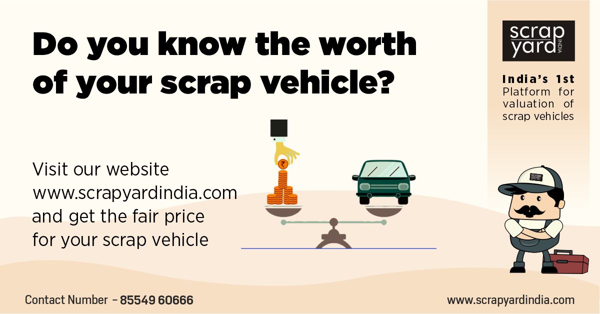 scrapyardindia's tweet photo. Do you know the worth of your Scrap Vehicle?
Visit https://t.co/bgRjB2ZDIa and get the fair price for your scrap vehicle. #scrapvehicle #elvscrapping #scrapmycar #carvaluation #twowheelerscrapping #carscrapping #scrapcarprice #scrappingmatters #scrapyardindia https://t.co/BUxc4vnx4m