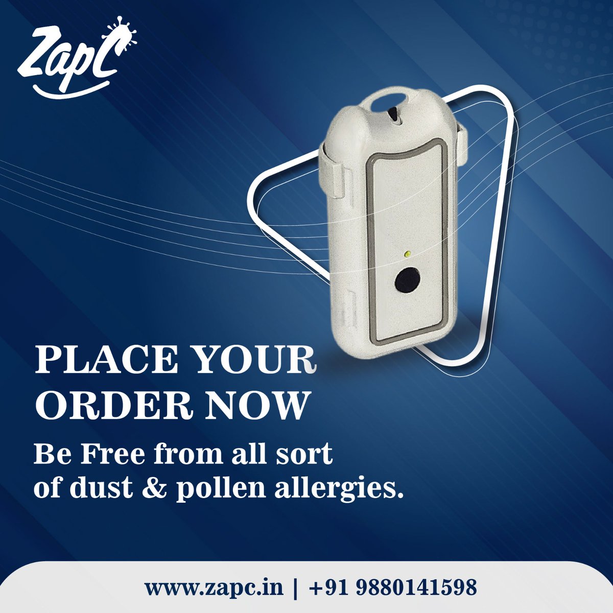 Zapc_in's tweet photo. Take the first step towards a healthy life, order ZapC now and say goodbye to dust and pollen allergies forever!

Get your ZapC Device now!
visit our website : https://t.co/JkLXOj6gFT

#zapc #AllergyRelief #HealthyLiving #CleanAir #DustFree #PollenFree #SelfCare #HealthTips https://t.co/66R18FVJMn