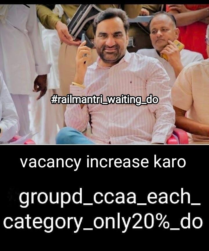 AAmitkamboj17's tweet photo. #railmantri_waiting_do

1- waiting do 1:1.5
2- CCAA me sudhar karo
3- group d VACANCY INCREASE kro.
@AshwiniVaishnaw @BBCHindi @Evardaynew8 @NidhiTanejaa @RailMinIndia @PankajDhaka04 @ravishndtv @BJP4Rajasthan @BBCWorld @newstakofficial @narendramodi @PMOIndia @AmarUjalaNews https://t.co/0Um9QDlwWL