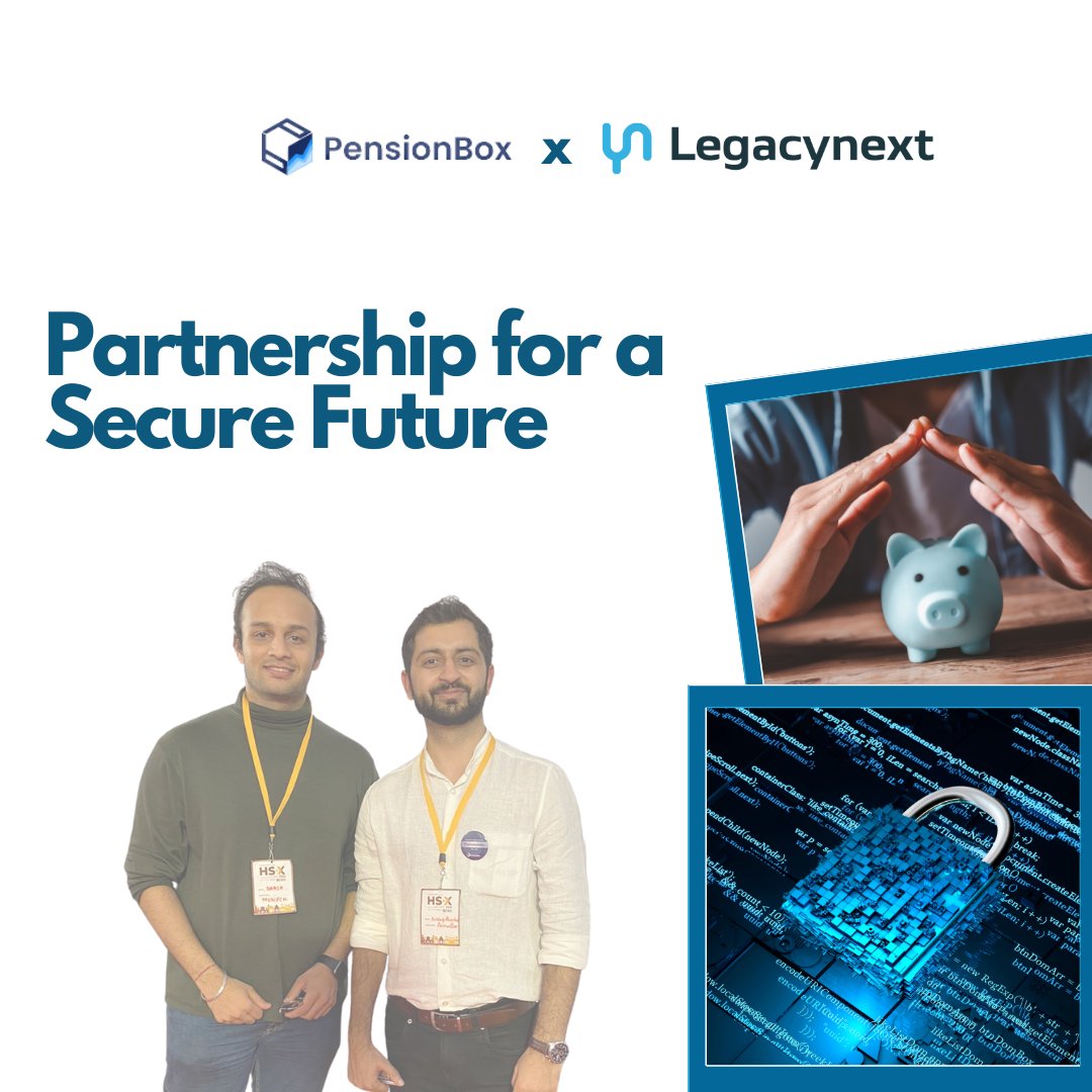 getlegacynext's tweet photo. 🤝 Exciting Partnership Alert: @PensionBox & @Legacynext have teamed up to offer a comprehensive financial security solution. With pension planning expertise from #PensionBox & estate planning from #Legacynext, secure your family's future with confidence! 🎉💼🔒 #SecureYourLegacy https://t.co/G4YspQrr5M