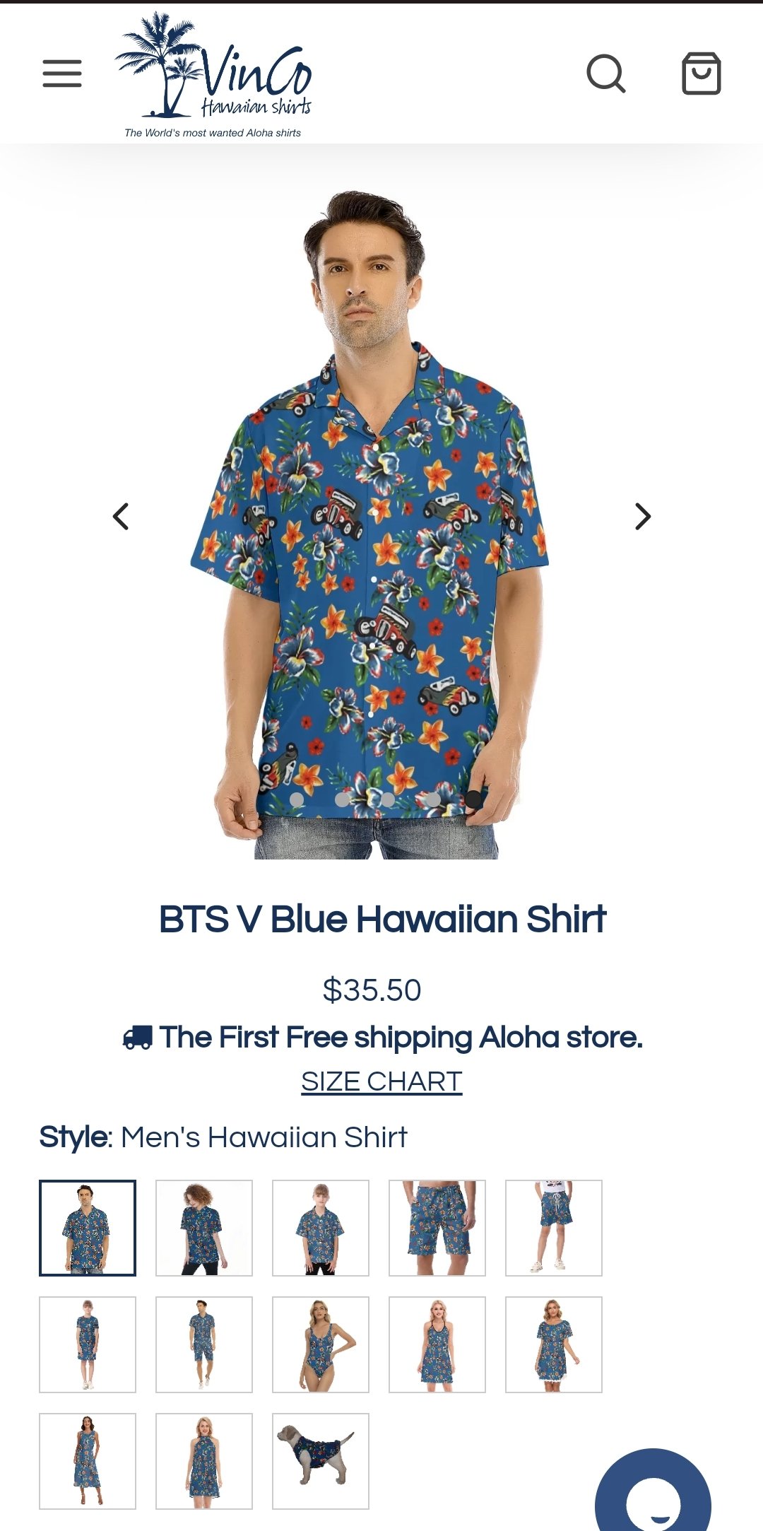 Vinco Hawaiian Shirts BTS V Blue Hawaiian Shirt