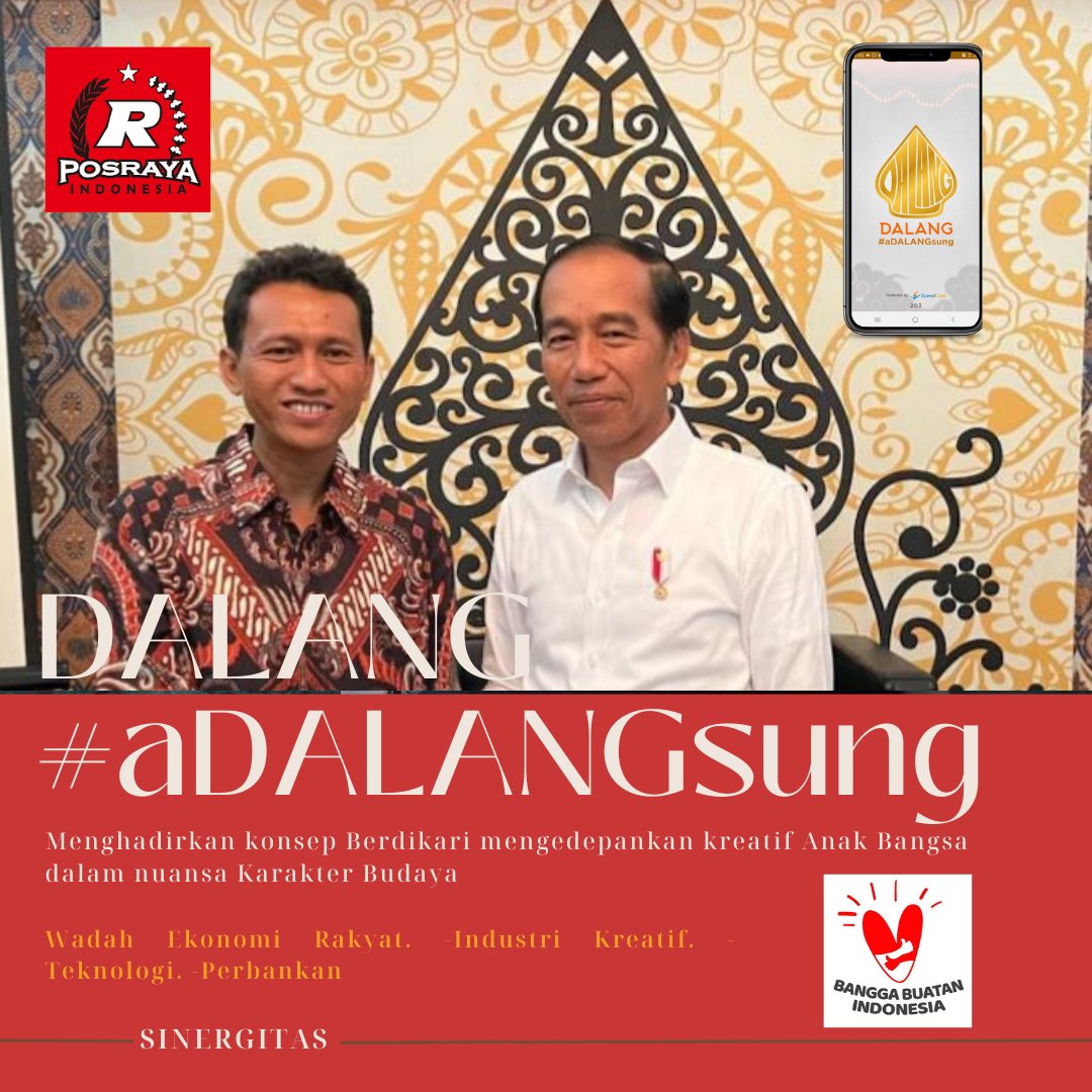 AanDianSumarwan's tweet photo. #BersamaJokowi Sinergitas Dalang #aDALANGsung Gaaas 🔥🔥🔥

#Berdikari dengan kekuatan Darah Kreatif #KarakterBudaya
Posraya Indonesia Tim 7 @Jokowi https://t.co/zYaaAkcQ2O