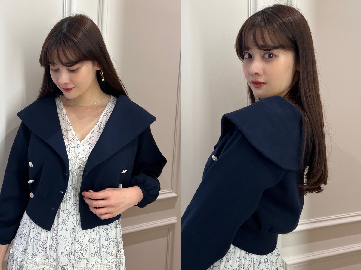 🏷Merseille Knit Jacket - navy - お気に入りの透け感のある春夏