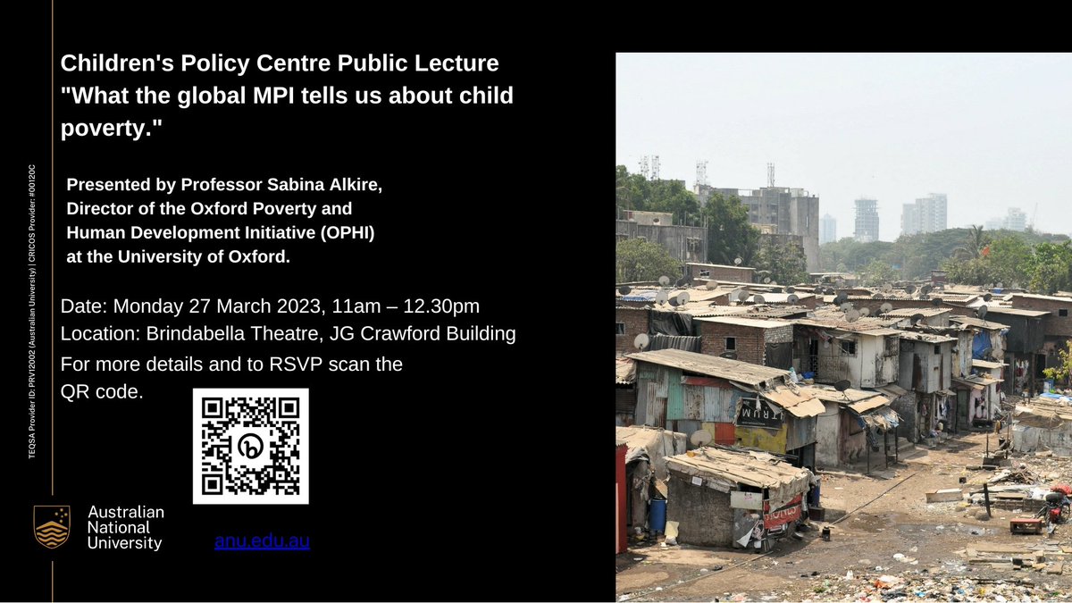 We are delighted to host Professor Sabina Alkire, Director of <a href="/ophi_oxford/">OPHI</a>, for a face-to-face public lecture on Mon 27 March👇

'What the Global MPI tells us about Child Poverty'

More info and to register 👉bit.ly/3lihbAF