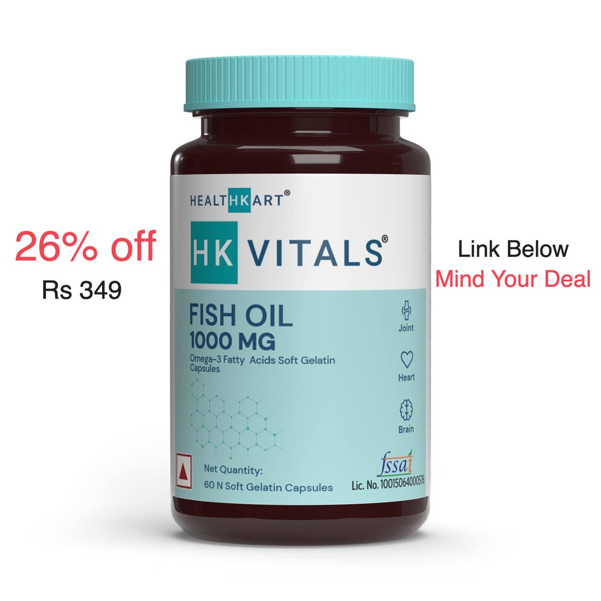 MindYourDeal's tweet photo. Rs 349 (26% off) on HealthKart HK Vitals Fish Oil Capsule For Men And Women, 60
Deal Link (affiliate)- https://t.co/Yi6ZzMt51x
#amazondeal #deal #sale #discount #offer #fishoil #omega3 #omega3fishoil #suppliment #nutrition #health #follow #mindyourdeal #hkvitals #healthkart https://t.co/lk2NRmgV0L