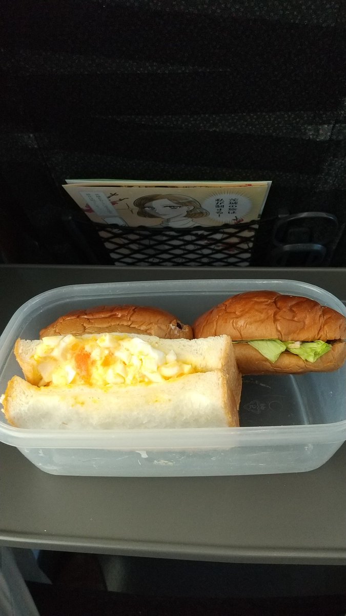 今日の昼飯は出先の車中、バター🧈&ブルーベリージャム🫐 、ベーコン🥓&チーズ🧀&レタス🥬、卵🥚、 自家製サンドイッチ🥪❗️それぞれ、旨し‼️👍