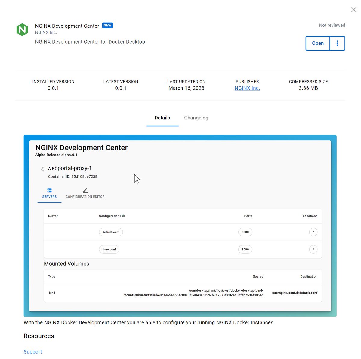The first version of our #nginx Docker Desktop Extension is available in #docker Marketplace. Please check it out and test it! Let me know your thoughts! Happy to add missing features.