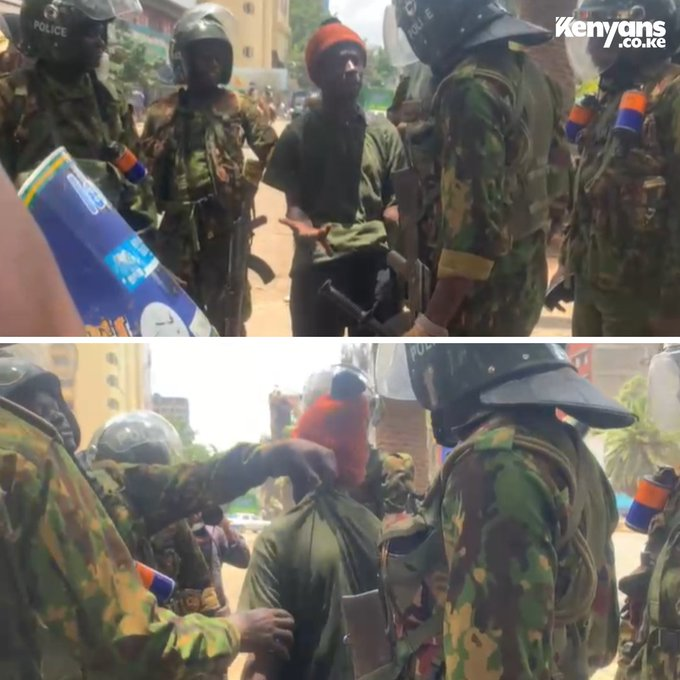 iamalexwesonga's tweet photo. Man arrested in Nairobi CBD for wearing unifroms simmilar to that of police .
@citizentvkenya
#Maandamano #DayWith #20thMarch https://t.co/TmHDEtd28f