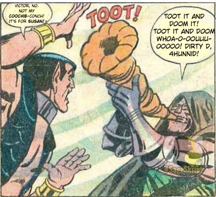 Sageskript's tweet photo. Previously on…Imperius Sex…

“Toot it and Doom It”

#Sageskript 
#Parody
#DoctorDoom
#DirtyD
#imperiusSex
#Imperiusrex 
#Namor
#Susanrichards
#thefantasticfour
#Latveria
#MakeMineMarvel
#Yg
#tydollasign https://t.co/02y6u7FItC
