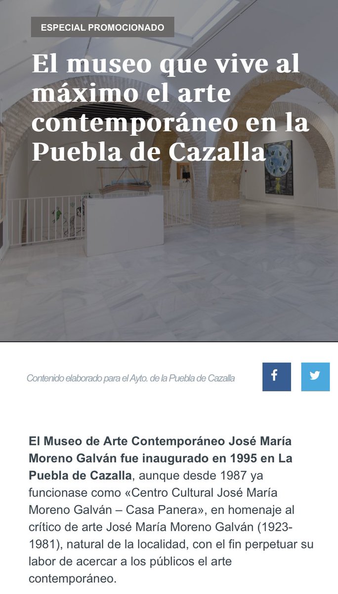 Ayto_P_Cazalla's tweet photo. 📌El museo que vive al máximo el arte contemporáneo en la Puebla de Cazalla

➡El municipio continúa así la labor de su ilustre vecino, el crítico de arte José María Moreno Galván

https://t.co/2cssCTDqgf https://t.co/d2BgJCn1Ay