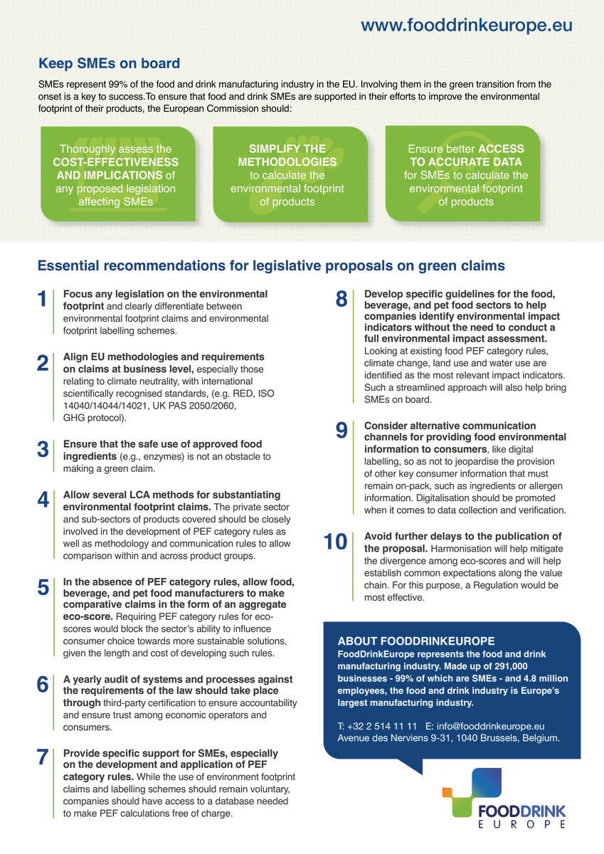 FoodDrinkEU's tweet photo. Food and drink producers in Europe are continuously reducing the environmental impact of their products. 🍏🥫🍫🥤🫘🥨🫒

With today's proposal on green claims, we ask policymakers how can we best substantiate green claims while avoiding greenwashing? ⬇️
https://t.co/BUV0FvVVH5 https://t.co/Qui2SaiFD2