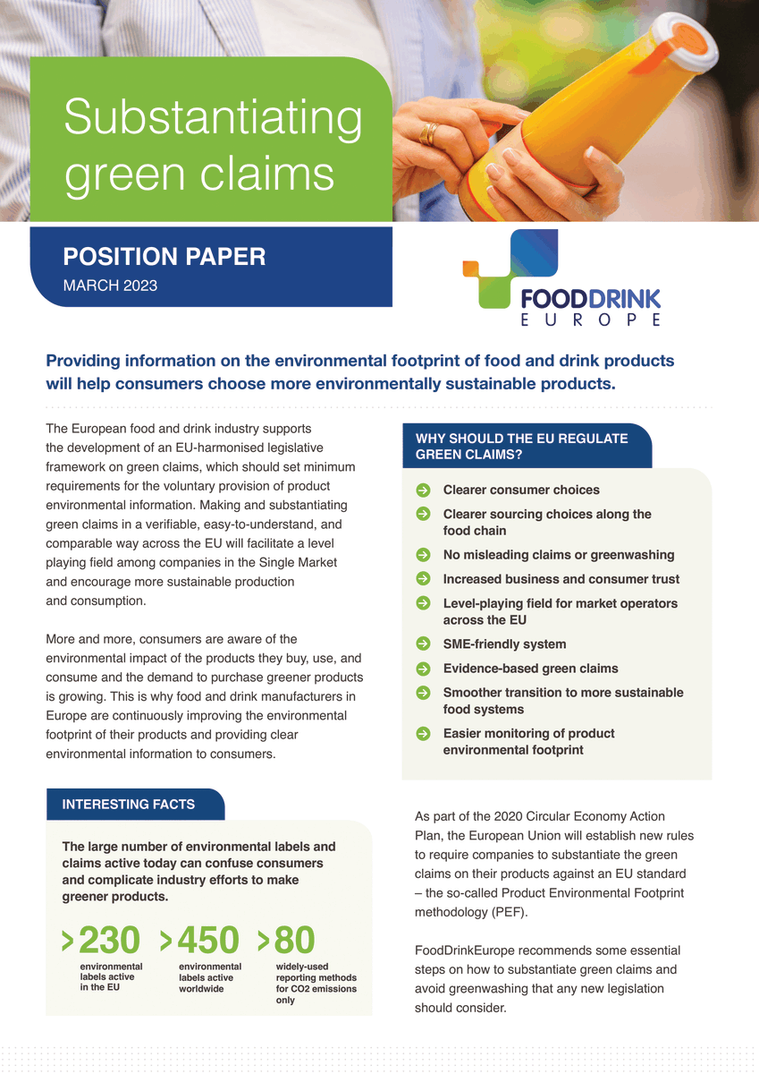 FoodDrinkEU's tweet photo. Food and drink producers in Europe are continuously reducing the environmental impact of their products. 🍏🥫🍫🥤🫘🥨🫒

With today's proposal on green claims, we ask policymakers how can we best substantiate green claims while avoiding greenwashing? ⬇️
https://t.co/BUV0FvVVH5 https://t.co/Qui2SaiFD2