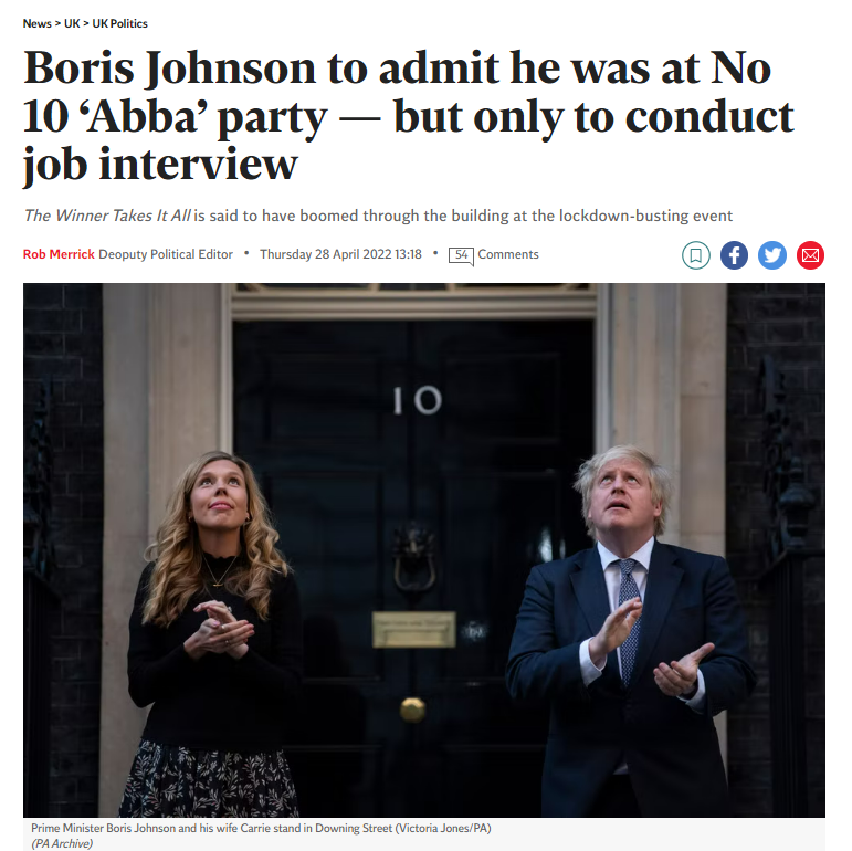 Paul_Kearns01's tweet photo. @KayBurley @SkyNews Boris Johnson's 'bombshell' evidence
1. He'll blame all those around him but not himself
2. He'll once again claim he didn't know the rules even though he told us about them everyday
He's already admitted to being at the ILLEGAL Abba Party for f#cksake
#TakingUsForFools https://t.co/vBbvq3OUCE