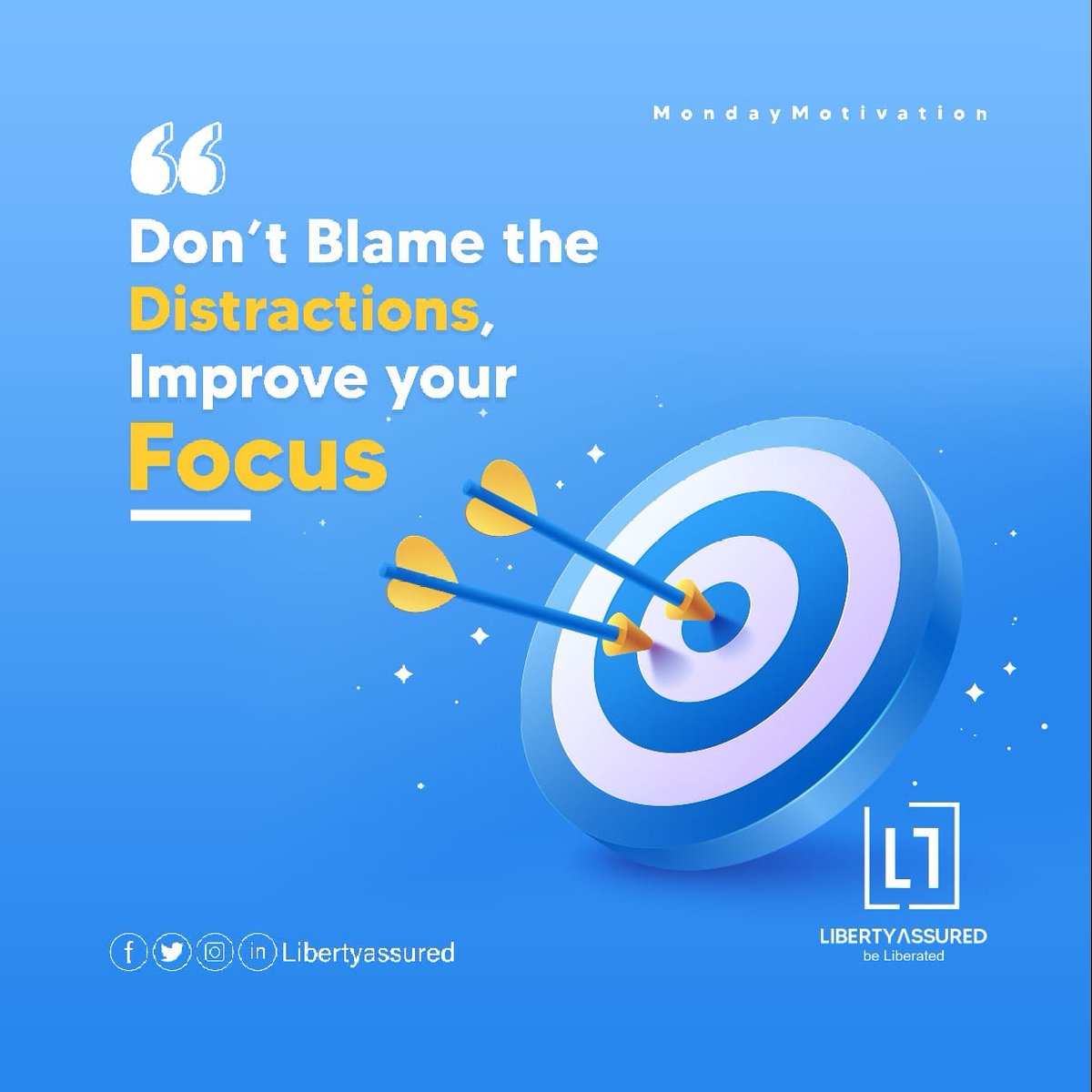LibertyAssured's tweet photo. Focus on the positive, even the best weeks start with Monday.
#LibertyAssured #Focus #MondayMotivation https://t.co/XlUzEl2nZd