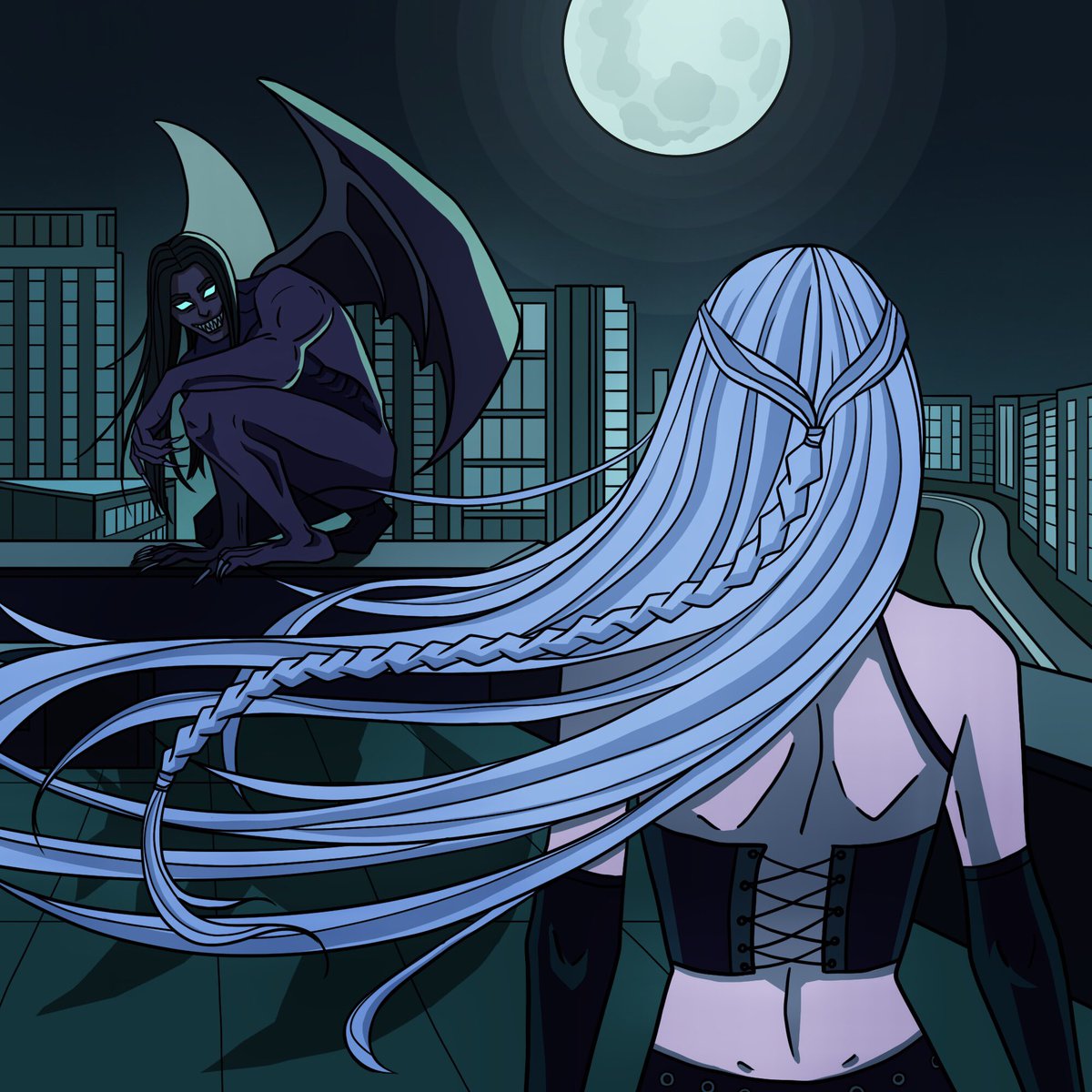 veronicasvie's tweet photo. First two illustrations of my art series
#illustration #comics #comicsart #oc #comicsseries #nightcityview #moonlight #moonlightart #gargoyle #gargoylescartoon #whitehairgirl #ocart #ocartwork #characterdesign https://t.co/93LZtHYCqO