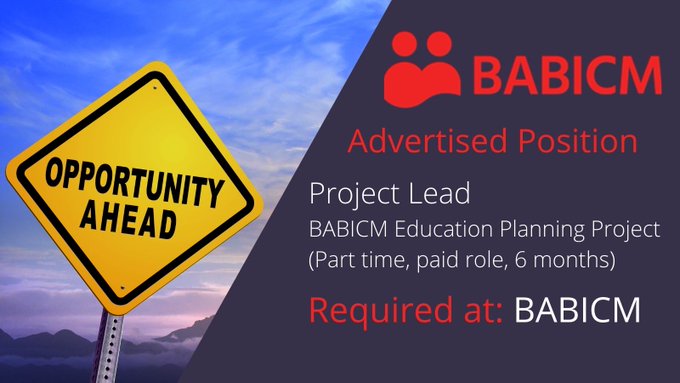Please retweet. BABICM is looking for an individual to lead the new education planning project to identify and develop it's educational offer to members. This exciting role will be on a part-time basis for 6 months. For full details and how to apply: babicm.org/career-opportu…
