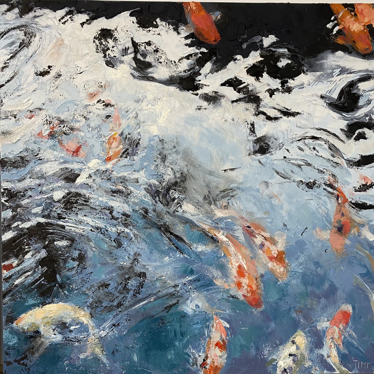 This is how the last work in progress video ended up! 
#koi #koiponds #paintings #MondayMotivation