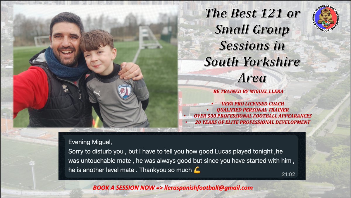 Book A session Now ⚽️ the best 121 Session in #Sheffield #doncaster #barsnley #chesterfield + info 👉lleraspanishfootball@gmail.com  <a href="/swfc/">Sheffield Wednesday</a> <a href="/SheffCouncil/">Sheffield City Council</a> <a href="/SHCFA/">Sheffield & Hallamshire County FA</a> <a href="/swfcnews/">swfcnews</a> <a href="/SheffieldUnited/">Sheffield United</a> <a href="/shftelegraph/">Sheffield Telegraph</a> <a href="/footballsheff/">Sheffieldfootball.com</a> <a href="/SheffCouncil/">Sheffield City Council</a> <a href="/SheffieldStar/">The Star, Sheffield</a> @WednesdayYouth @sheffield
