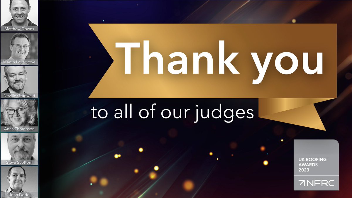 TheNFRC's tweet photo. Thank you to all the #RoofingAwards2023 judges and the NFRC Technical Team, who gave up their time to review all the entries we received and conduct all their judging online!
#RA2023 #Radmatofficial #SIGRoofingKnowledge https://t.co/BqFixJoroX