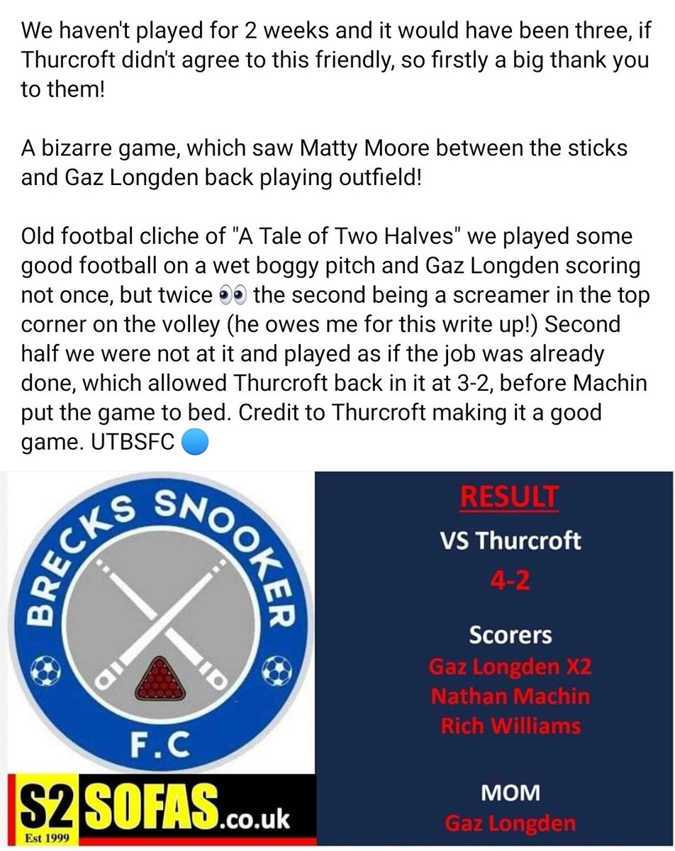 Brecks Snooker FC tweet media