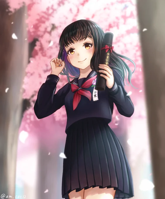 卒業イラストを描きました卒業生の皆様おめでとうございます!#イラスト #オリジナル 