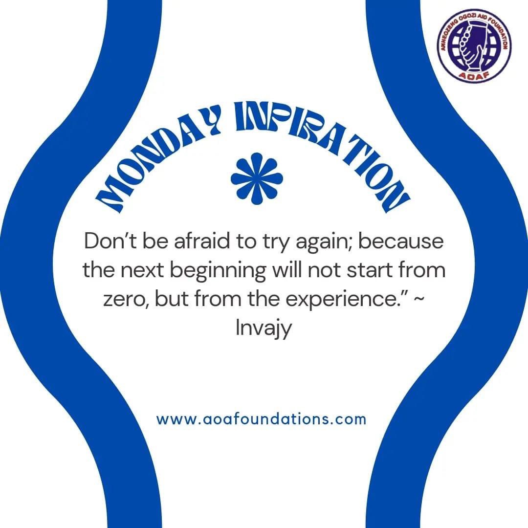 AnneOgozi's tweet photo. Failure is common in life and we may often need to try again. However, do not fear this eventuality, because this time, you have the support of past experiences to guide you on what worked and what did not. 
Experience then increases the margin of winning. https://t.co/7I672ILiOt
